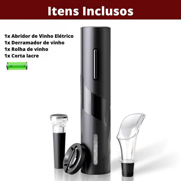 Abridor de Vinho Elétrico Max + 3 Brindes Grátis - OFERTA LIMITADA