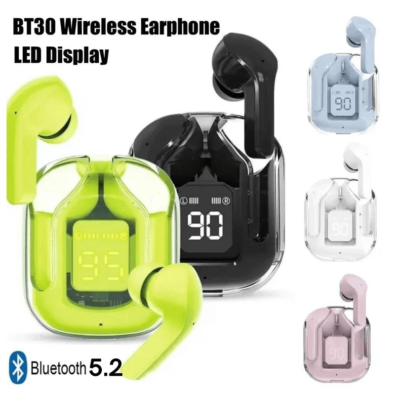 Fone de Ouvido BT30 TWS Bluetooth 5.2 Wireless Display LED