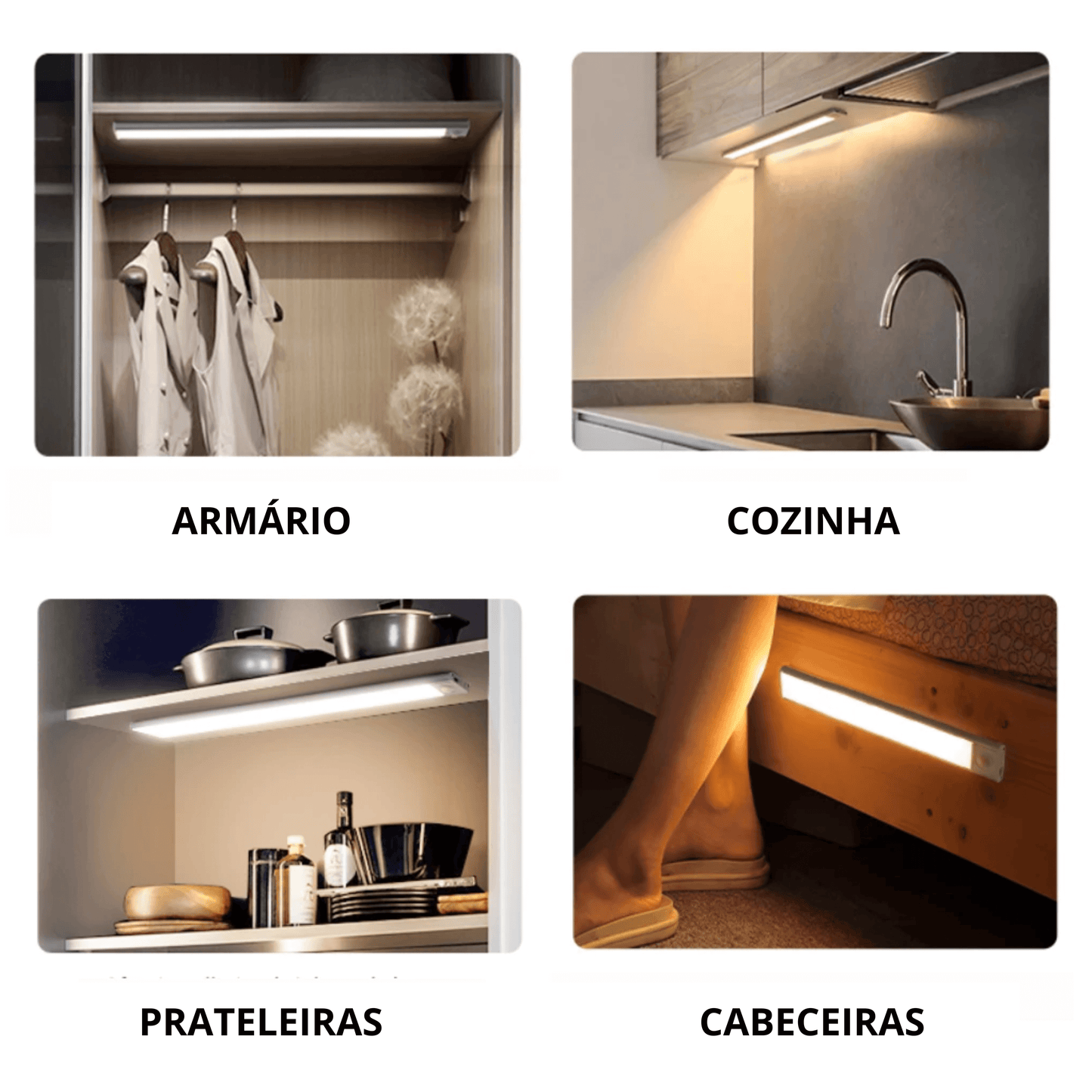 3 Luminárias Led com Sensor de Movimento e Portátil, USB. 
Temos com: 20, 30 e 50cm. Você Escolhe!