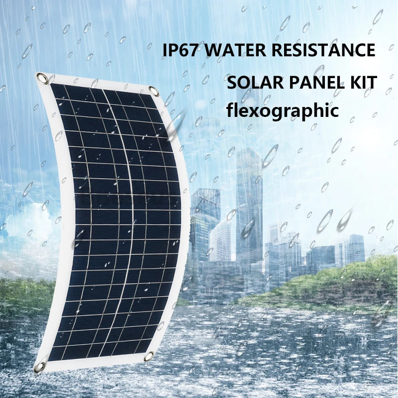 Carregador Solar 30W Portátil + Controlador 10-50A + Inversor 1000W Multifuncional