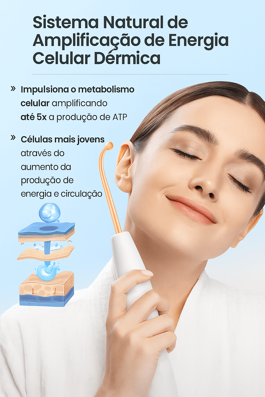 Aparelho de Alta Frequência Portátil 4 Eletrodos – Facial e Capilar
