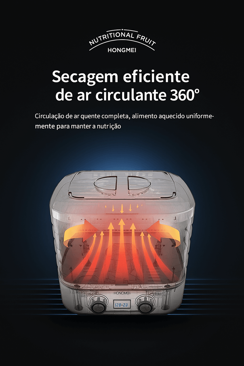 Aparelho Dryfit Max Desidratador de Alimentos 6 Bandejas Digital – Frutas, Carne, Petiscos – 220V