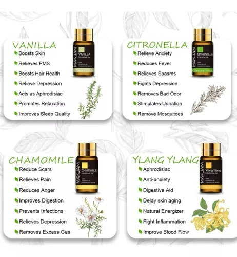 Kit de Óleos Essenciais Naturais MAYJAM - 20Unidades