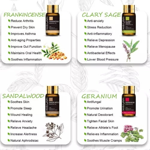 Kit de Óleos Essenciais Naturais MAYJAM - 20Unidades