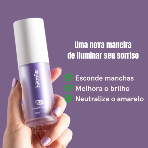 Clareador Dentário Sérum Hismile V34™ 30ml | 3 em 1