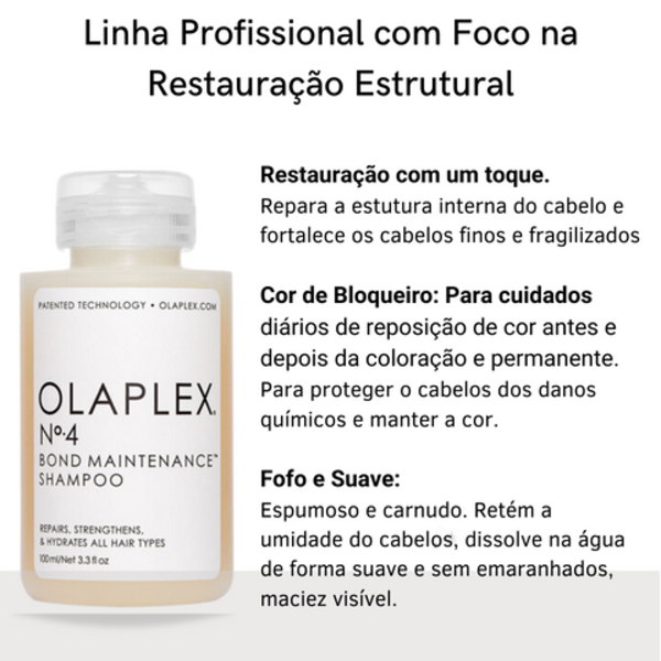 KIT OLAPLEX Nº 3, 4 e 5 (100ml cada) | Reparação, Hidratação, Força