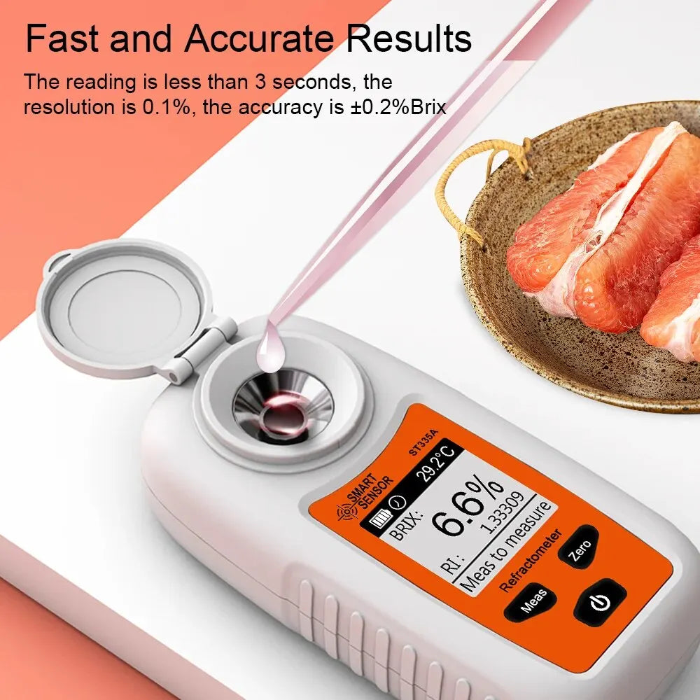 Refratômetro LCD Digital Smart Sensor ST335A para Açúcar Brix