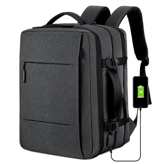 Mochila de Bordo Extensível Impermeável + USB | 36-55 litros