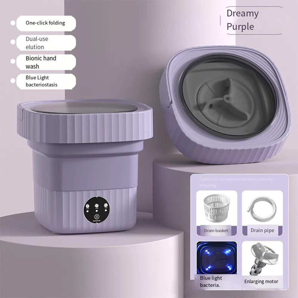 Mini Máquina de Lavar e Drenar 6L e 11L - Portátil | Bivolt