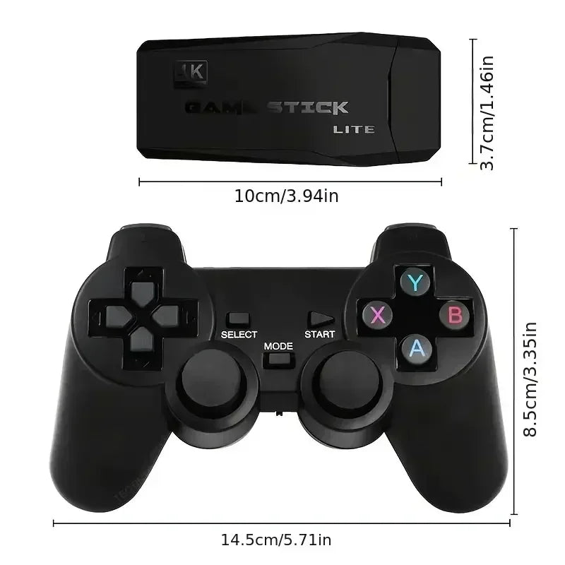 Videogame Retrô Stick M8 Console Sem Fio Emulador Retrô Console 4K HD Saída TV + 10mil Jogos | Portátil