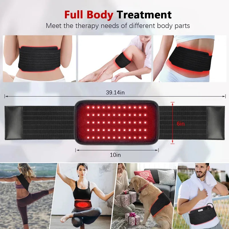 Cinta Healthcare Belt Fototerapia LED Vermelho + Infravermelho Alívio Muscular USB