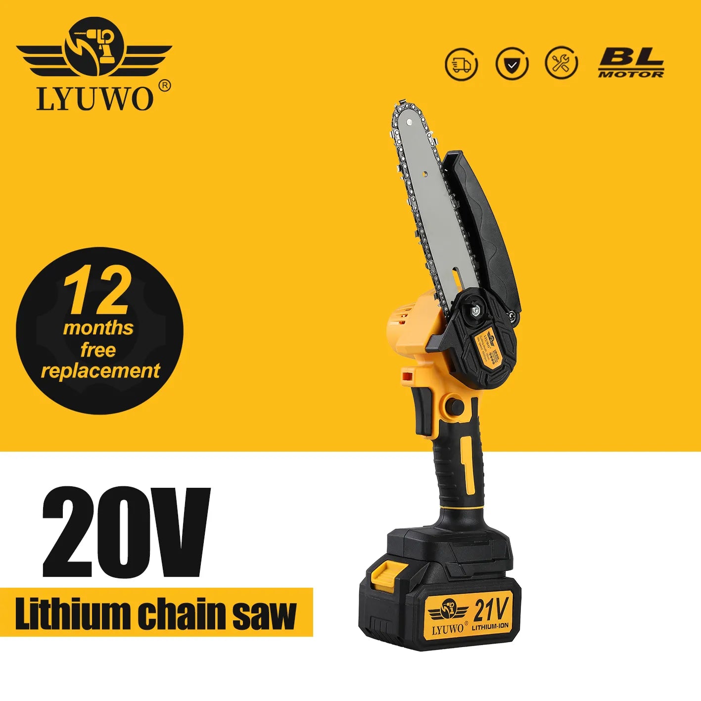 Motosserra Electric LYUWO 8 Polegadas 20V