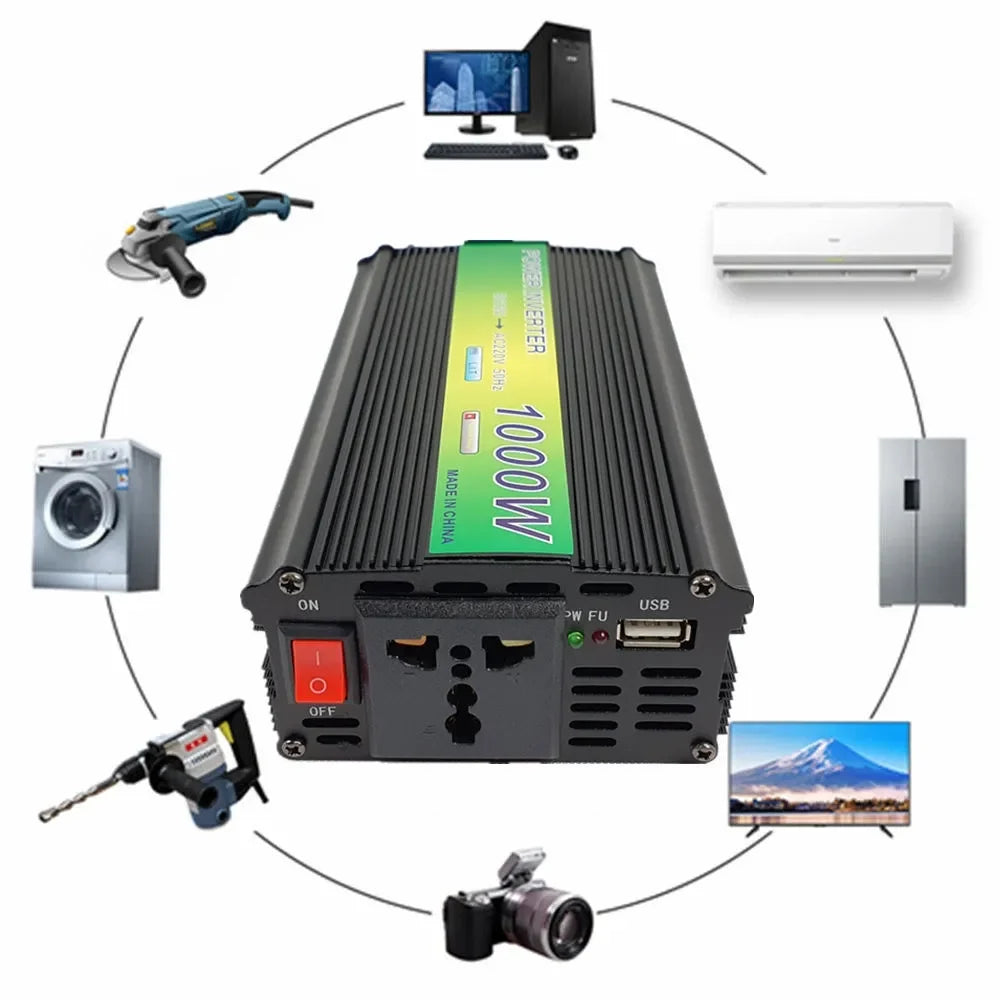 Carregador Solar 30W Portátil + Controlador 10-50A + Inversor 1000W Multifuncional