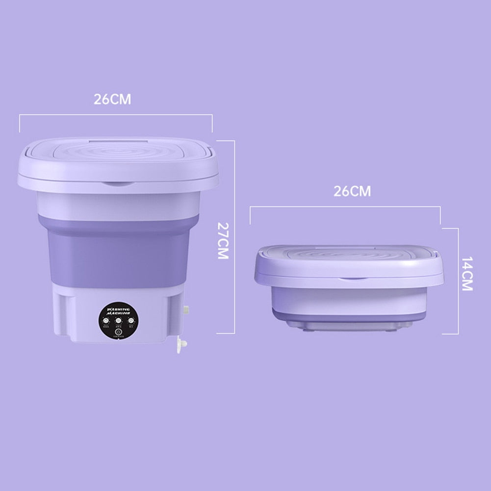 Mini Máquina de Lavar Com Drenagem Portátil Dobrável 9L | Bivolt