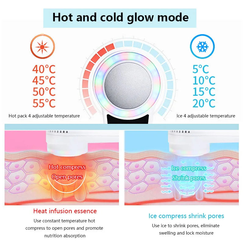 Criolifting Facial 4 em 1 – Termoterapia, Crioterapia e Fototerapia por LED