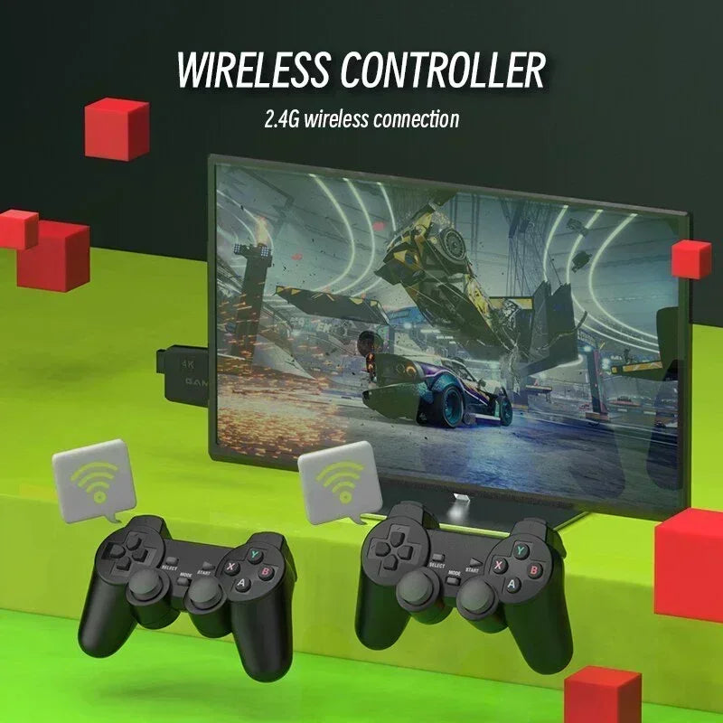 Videogame Retrô Stick M8 Console Sem Fio Emulador Retrô Console 4K HD Saída TV + 10mil Jogos | Portátil