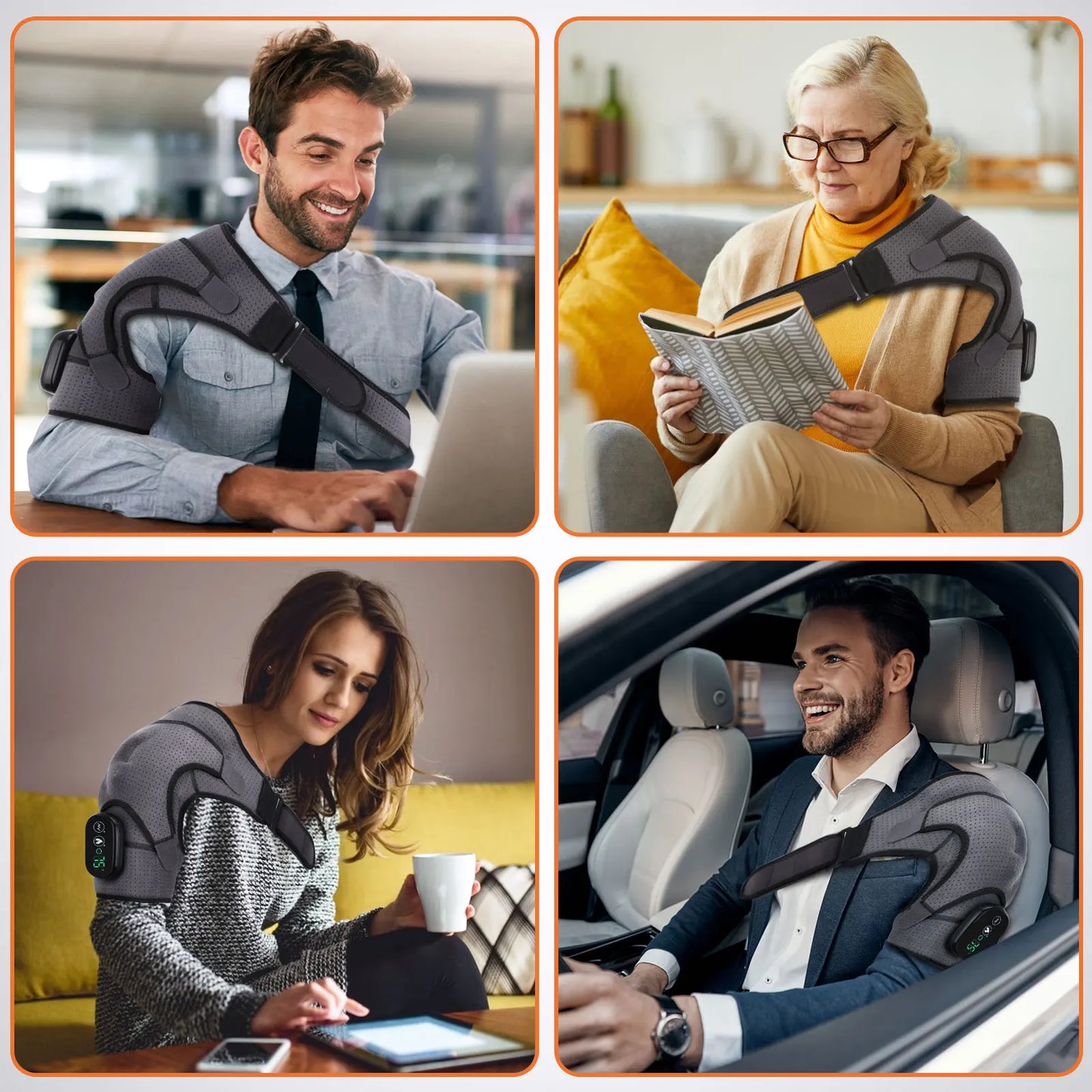 Massageador Relaxante 3 Níveis de Calor e de Massagem Vibratória 5000mAh | 3 em 1: Ombros, Cotovelos e Joelhos