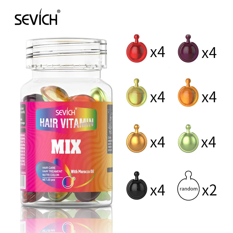 Sevich Hair Vitamin – 30 Cápsulas de Nutrição Capilar por Tipo de Cabelo
