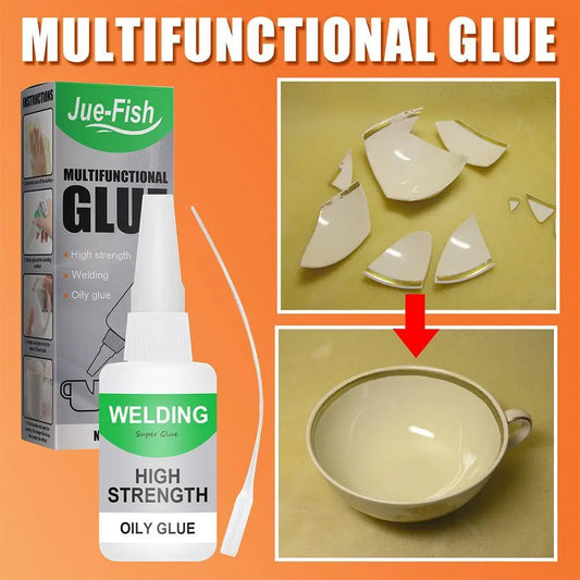 Cola Oily Glue à Prova D'Água| Soldagem de Alta Resistência Universal: Vidro, Plástico, Madeira, Cerâmica, Metal e Couro