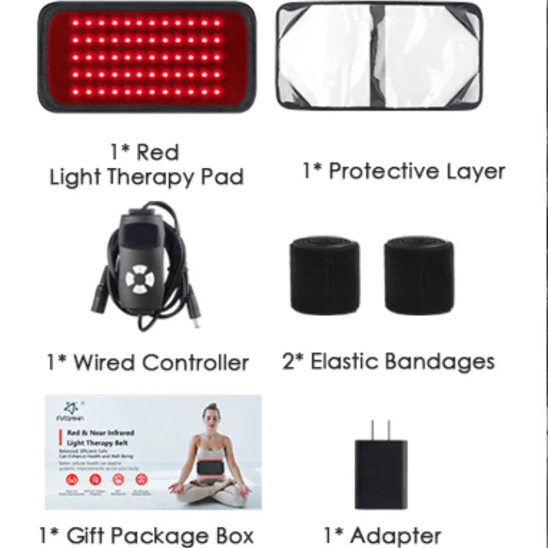 Cinta Healthcare Belt Fototerapia LED Vermelho + Infravermelho Alívio Muscular USB