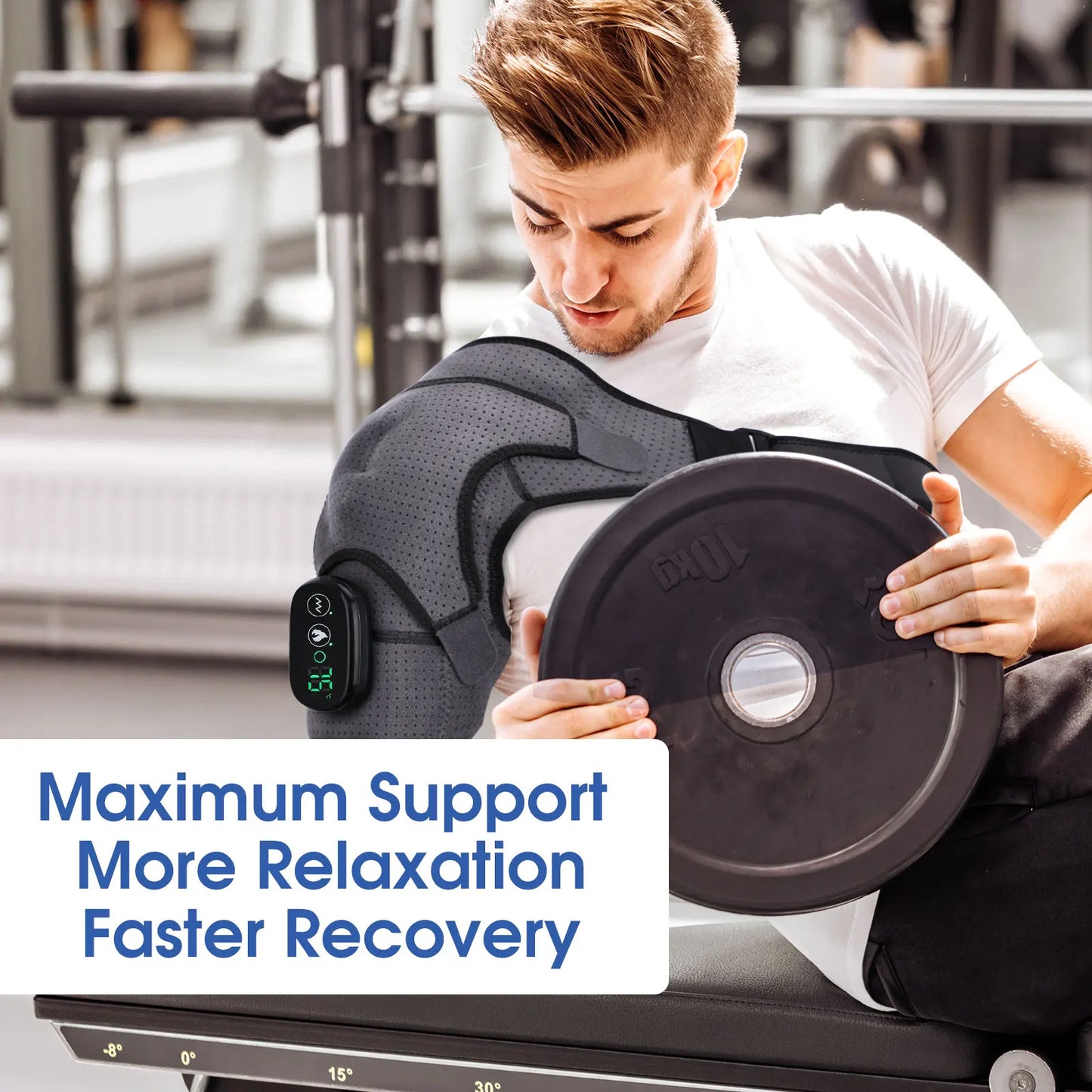 Massageador Relaxante 3 Níveis de Calor e de Massagem Vibratória 5000mAh | 3 em 1: Ombros, Cotovelos e Joelhos