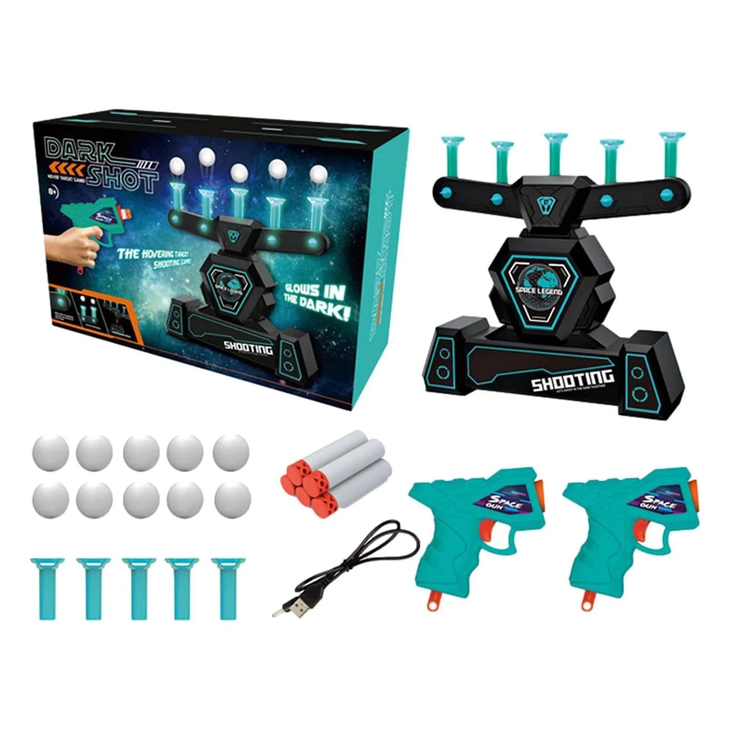 Jogo Tiro ao Alvo DARKSHOT Flutuante e Luminoso (Elétrico) 2 em 1