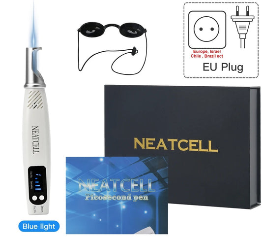 Caneta a Laser Neatcell Picosegundos Luz Vermelha e Azul | Removedor de Tatuagem , Sardas, Manchas Escuras, Verrugas e Cicatrizes