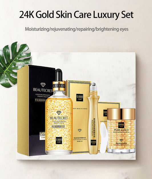 24K Gold Skin Care Luxury Set | Anti Rugas, Remove Olheiras, Linhas de Expressões - Picuí Magazine