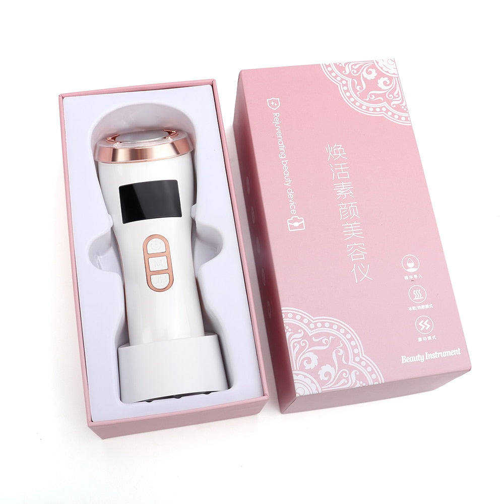 Massageador Ultrassônico de Beleza EMS | Anti-envelhecimento, Hidratação, Termoterapia (quente e frio) e Limpeza profunda - Picuí Magazine