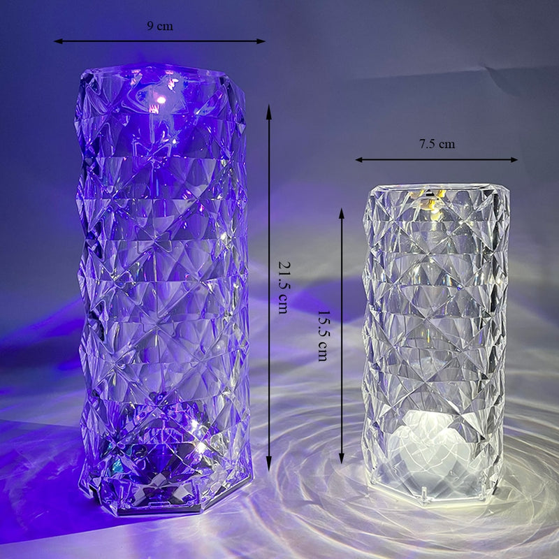 Luminária Cristal 3D | Projeção de Cores Touch Nigth - Picuí Magazine