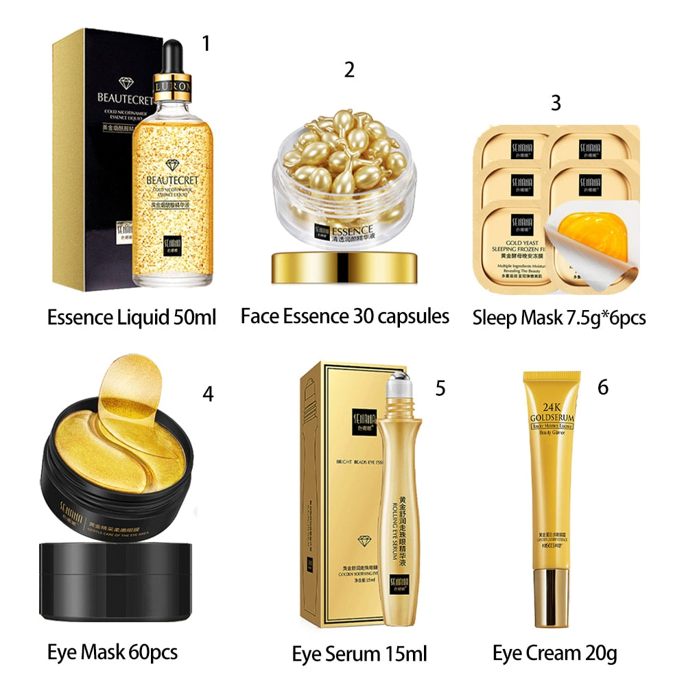 Kit Skin Care 24k Gold Completo | Anti Olheiras, Rejuvenescimento, Colágeno - Picuí Magazine