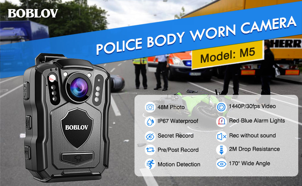Câmera BodyWorn BOBLOV M5 -1440P - 4200MAH - IP67 + Acessórios - Picuí Magazine
