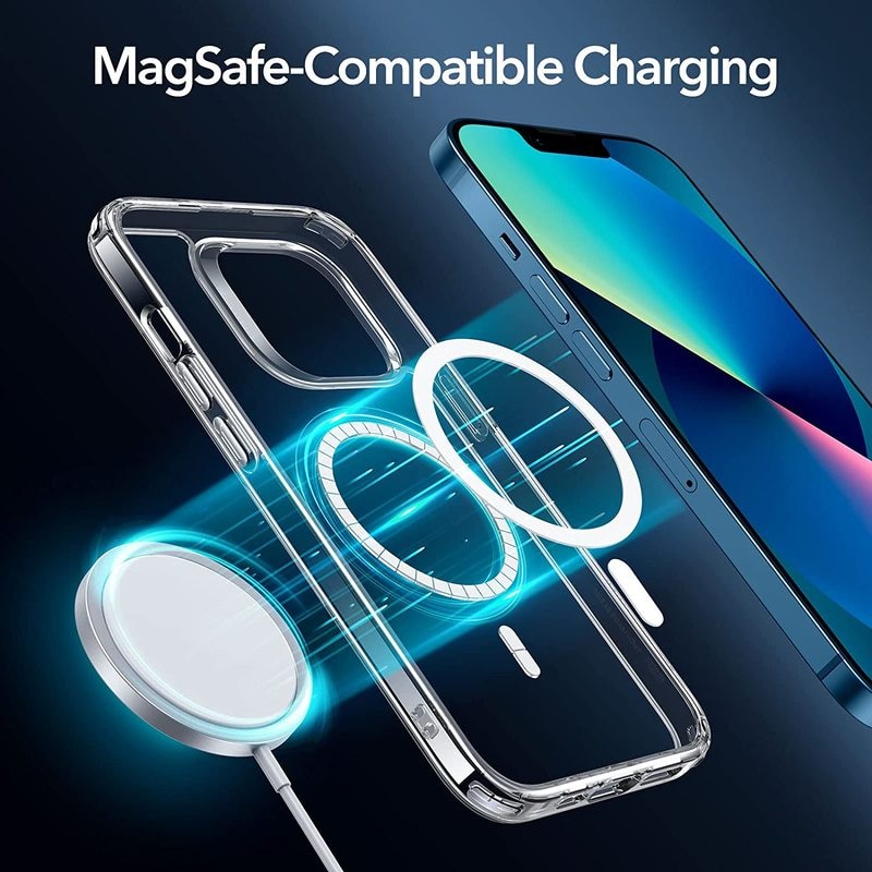 Case Magsafe P/ iPhone 7 ao 14 Pro Max - Transparente | Carregamento por Indução - Picuí Magazine