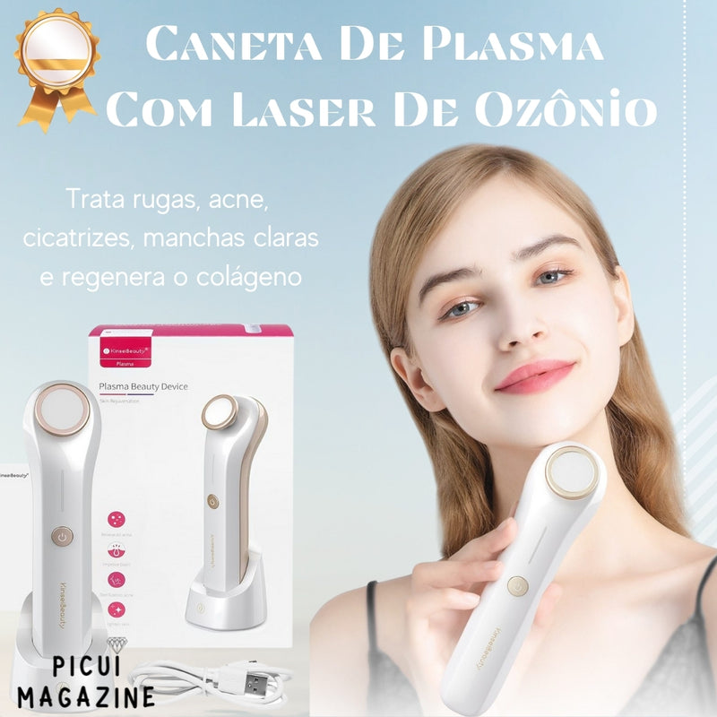 Caneta de Plasma | Jato de Ozônio 6 em 1 LED RF - Tratamento Acne, Cicatrizes, Anti-Envelhecimento - Picuí Magazine