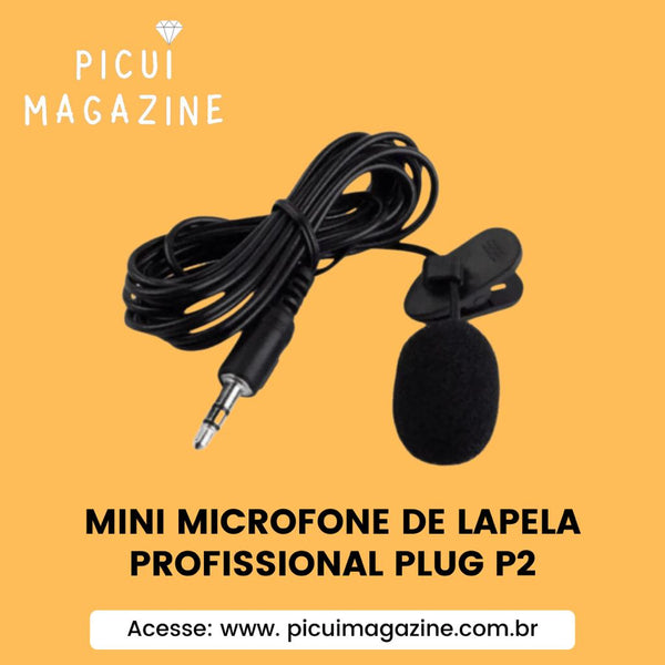 Mini Microfone Lapela Plug P2 - Universal Portátil 3.5mm - Picuí Magazine