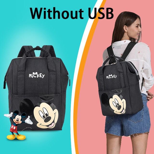 Mochila Maternidade Multifuncional Disney® Com Aquecedor USB E Alças Para Carrinho De Bebê - Picuí Magazine