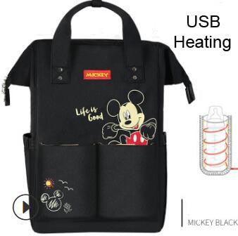 Mochila Maternidade Multifuncional Disney® Com Aquecedor USB E Alças Para Carrinho De Bebê - Picuí Magazine