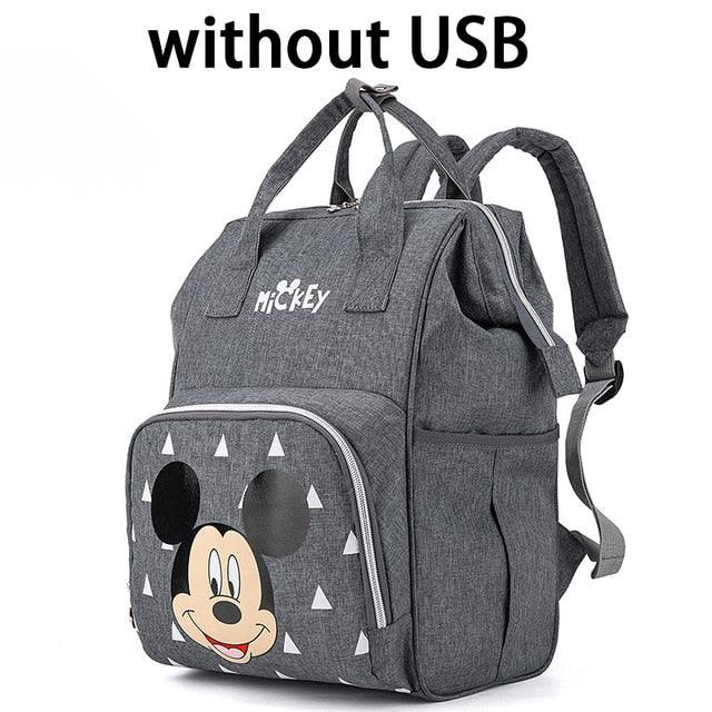 Mochila Maternidade Multifuncional Disney® Com Aquecedor USB E Alças Para Carrinho De Bebê - Picuí Magazine