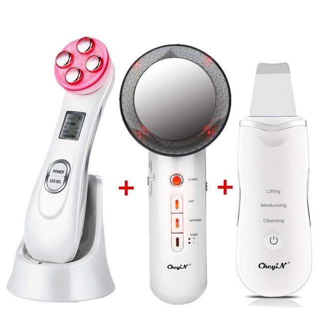 Kit SPA: Ultrassônico LipoFácil + EMS Mesoterapia & RF Radio Frequência + Purificador Ultrassônico - Picuí Magazine