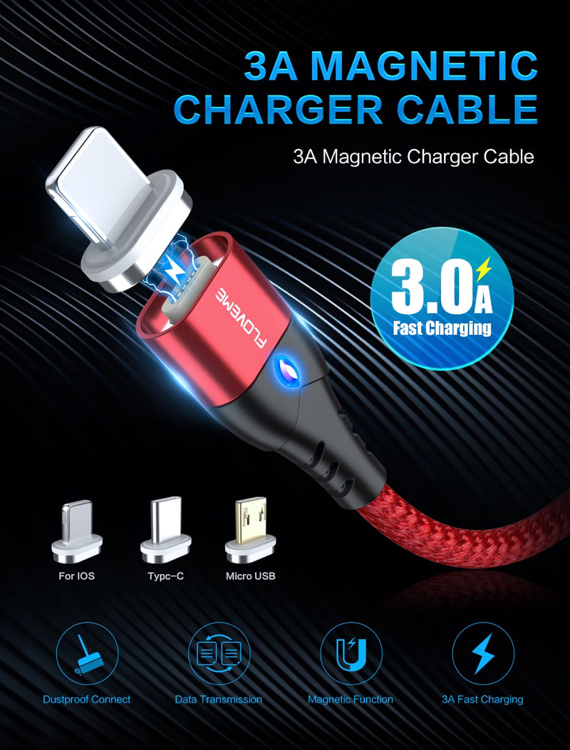 Cabo Magnetico Apple Typo C Micro USB Fast Charging 3.0A - Picuí Magazine