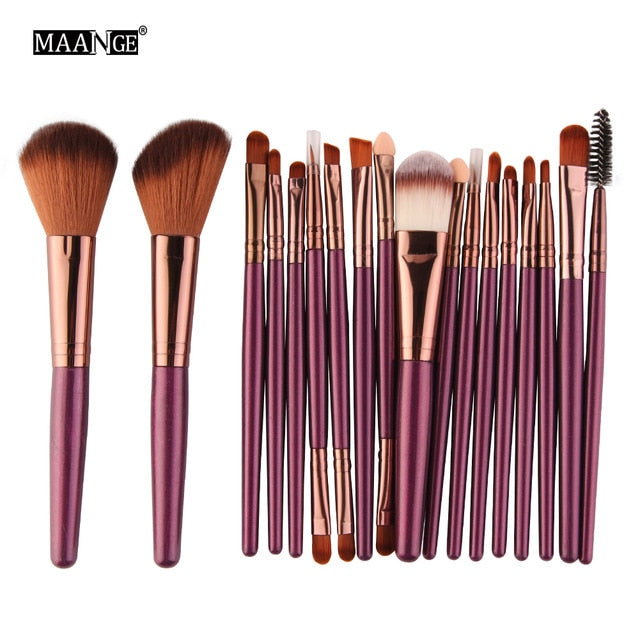 Kit de Pincel de Maquiagem MAANGE com 6/15/18/20Pcs. - Picuí Magazine