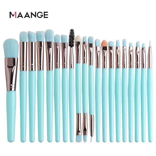 Kit de Pincel de Maquiagem MAANGE com 6/15/18/20Pcs. - Picuí Magazine