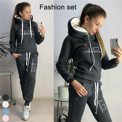 Conjunto de Moletom Feminino Pulôver, Casual - Picuí Magazine