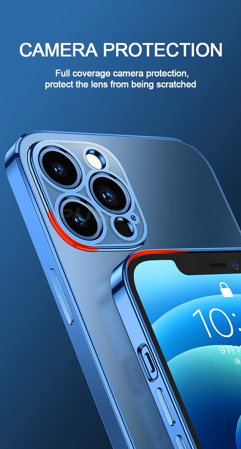 Capinha de Luxo Transparente - iPhone 11 12 Pro Max Mini XR X XS 7 8 Plus SE 2020 - Picuí Magazine