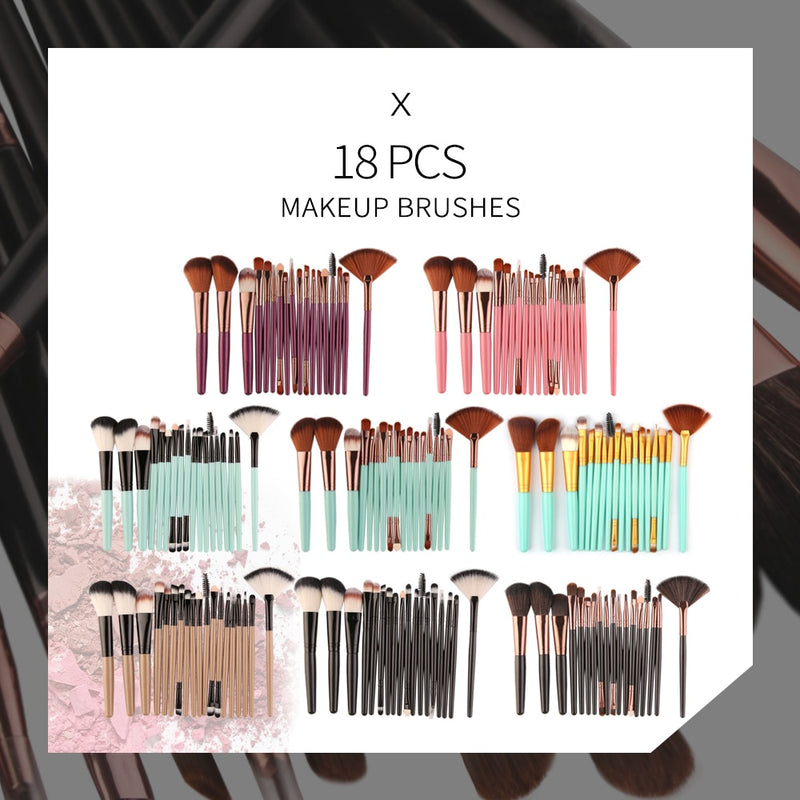 Kit de Pincel de Maquiagem MAANGE com 6/15/18/20Pcs. - Picuí Magazine