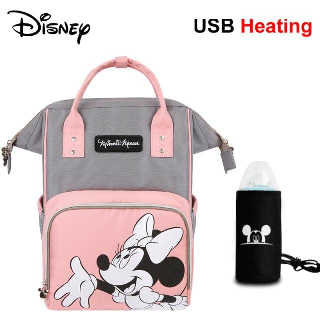 Mochila Maternidade Multifuncional Disney® Com Aquecedor USB E Alças Para Carrinho De Bebê - Picuí Magazine