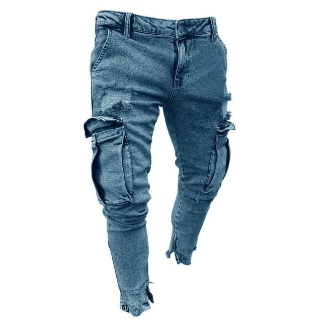 Calça Skinny Ripped Jeans Listrada Masculina - Picuí Magazine