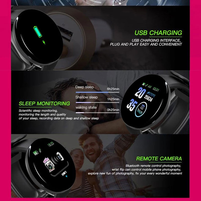 SmartWatch D18 Redondo Bluetooth, Controle Remoto, Fitness, Completo! Preço IMPERDÍVEL!!!!! - Picuí Magazine