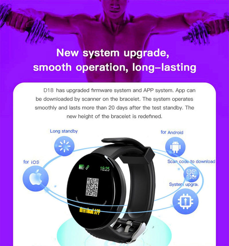 SmartWatch D18 Redondo Bluetooth, Controle Remoto, Fitness, Completo! Preço IMPERDÍVEL!!!!! - Picuí Magazine