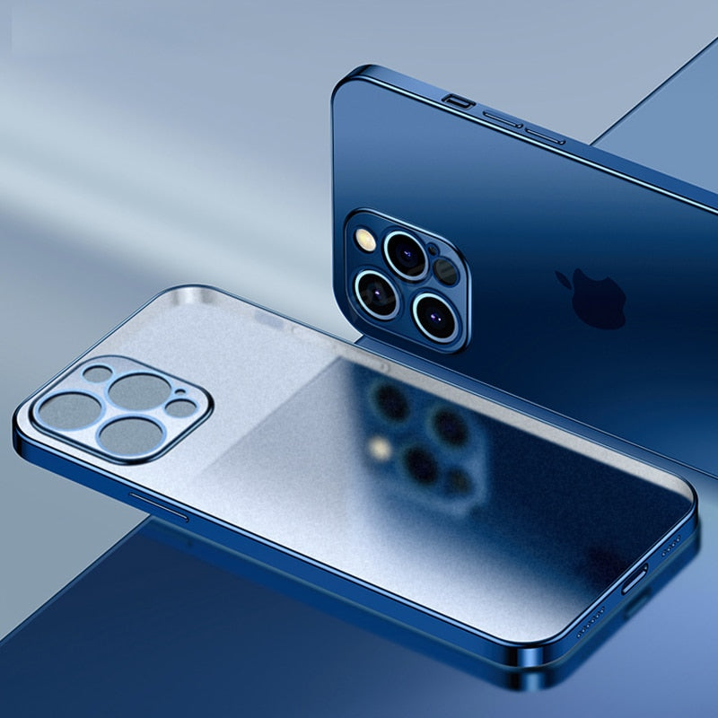 Capinha de Luxo Transparente - iPhone 11 12 Pro Max Mini XR X XS 7 8 Plus SE 2020 - Picuí Magazine